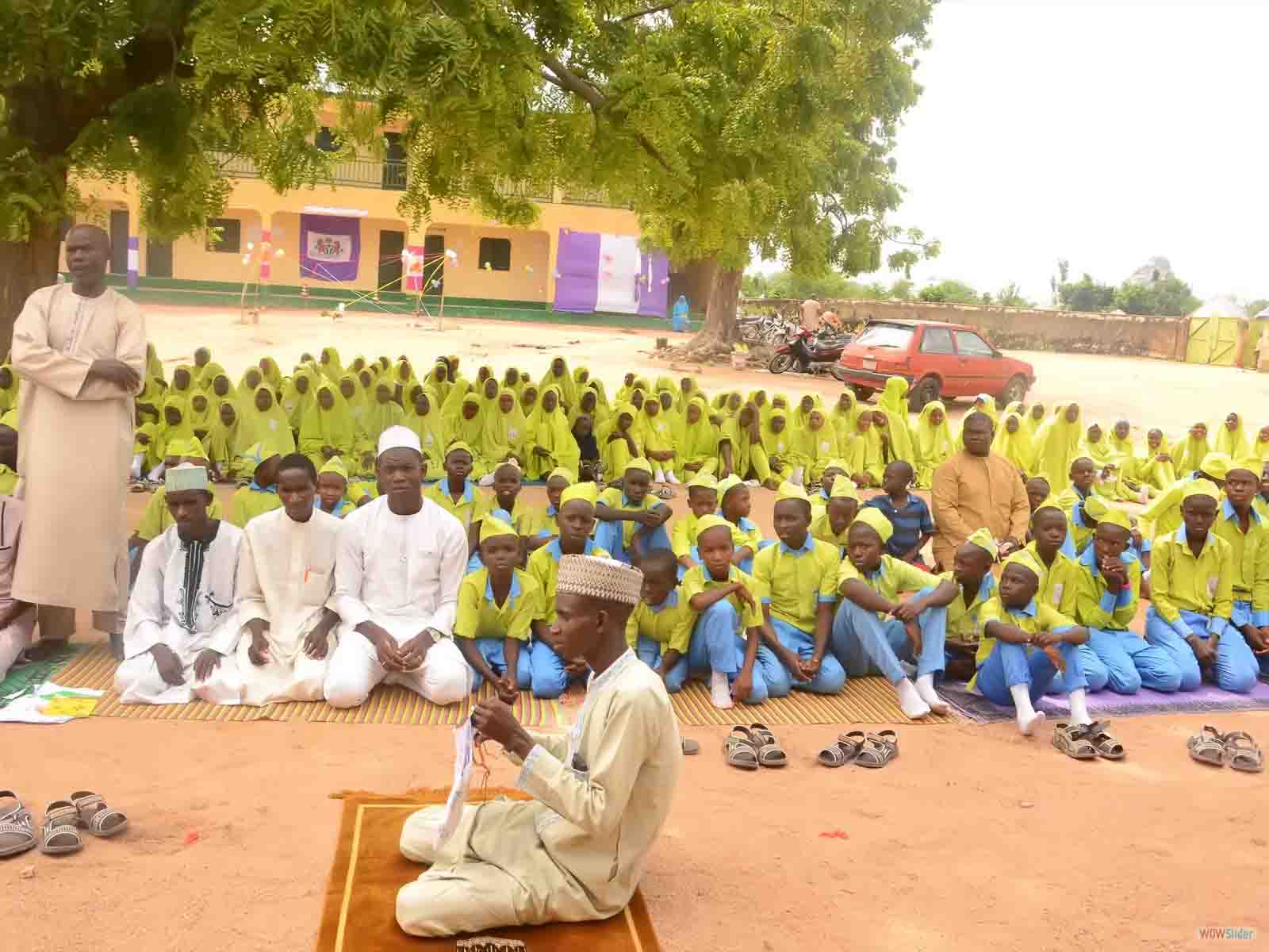 Male and Female Students at Prayer Ground